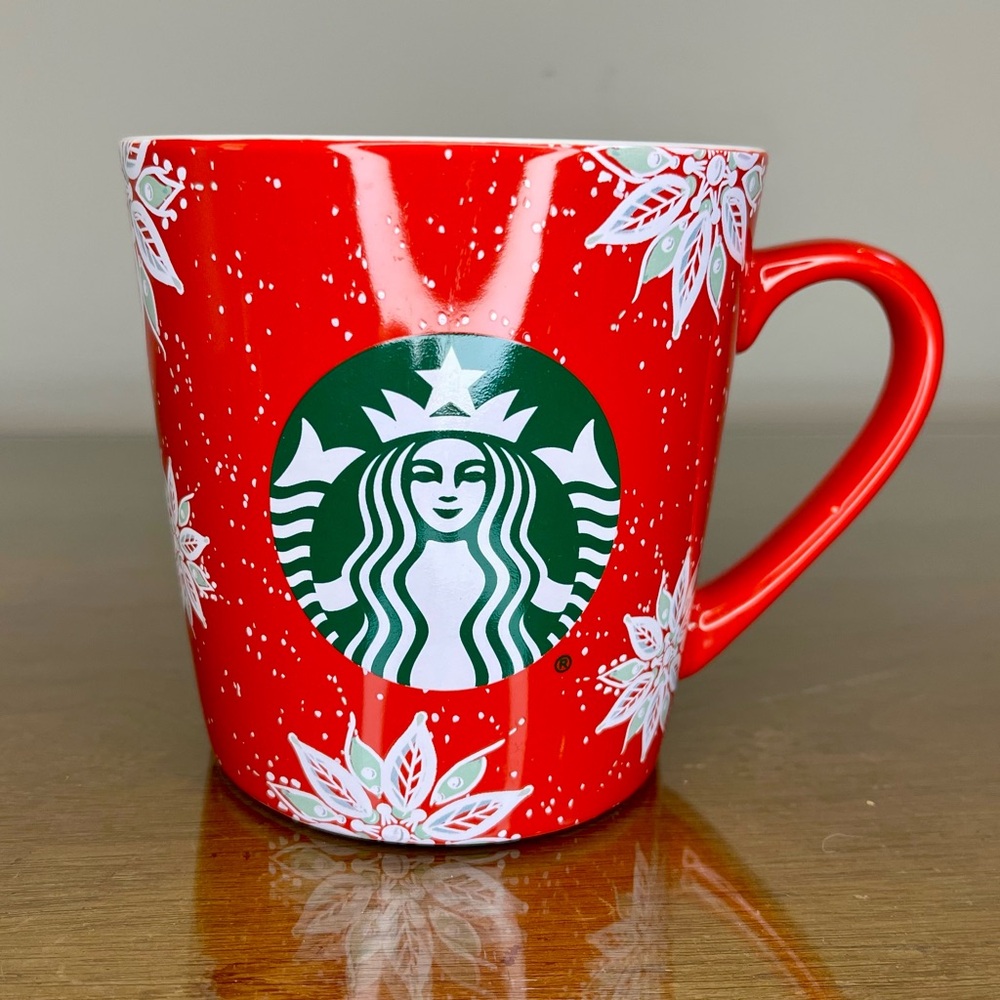 Starbucks Holiday Red & White Poinsettia 2020 18 oz Coffee Cocoa Christmas Mug